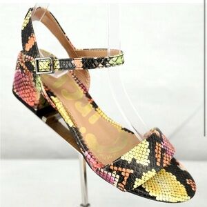 Circus by Sam Edelman Multicolor Snakeskin Ankle-Strap Sandal